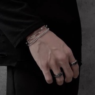 Double LAYER CHAIN BRACELET / SILVER CHAIN BRACELET / BRACELET BRACELET