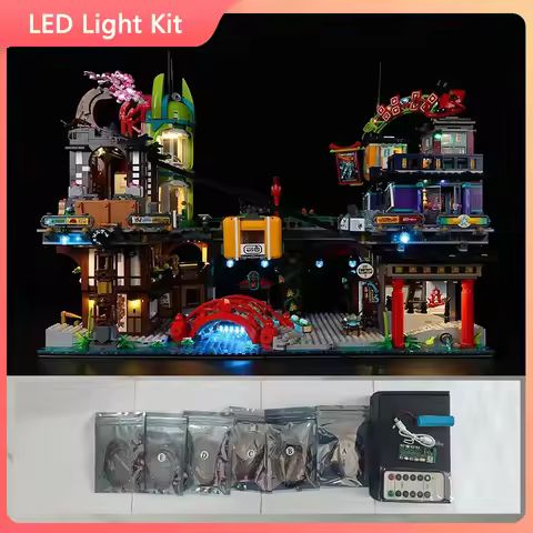 LED Light Set For 71799 Ninjago City Markets compatible 90050 (Only LED Light, NOT Include The Model