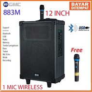 Speaker Meeting GMC 883M Speaker Portable Bluetooth 12 Inch Free Mic Wireless