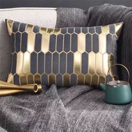 Nordic Embroidered Velvet Pillowcase Luxury Sample Room Gold Color Square Pillow with Core Modern Mi