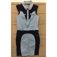 Asos Denim Colourblock Dress (UK6)