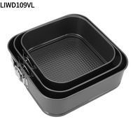 LIWD109VL 3pcs Springform Cake Pan, Carbon Steel Quadrate Cheesecake Pan, Reusable Nonstick Surface 