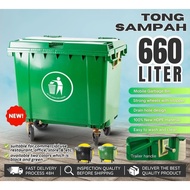 JOY  Garbage Waste Bin Wheel 660L 1100L Green Bandaraya Heavy Duty Outdoor Tong Sampah Hijau Besar B