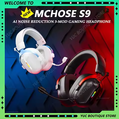 MCHOSE S9 Pro Gaming E-sport Headphone 3-mode Wireless Aluminium Alloy AI Noise Reduction Custom Gam