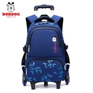 Trolley School Bag 6 Wheel Primary School Bag Bobdog  Kids Waterproof Side Open Door Backpack Wheele