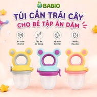 BABIO Silicone Baby Chewing Bag with Small Hole, Fruit Pacifier for Babies from 4 Months