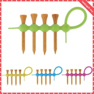 [tenlzsp9] Rubber Mini Portable Golf Tees Holder Tool Carrier Clip + 3pcs Wood Golf Tees Accessories