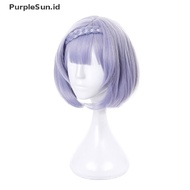 Wig Rambut Pendek Warna Ungu Muda Untuk Cosplay