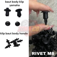 BAUT KANCING KLIP RIVET BODY PLASTIK YAMAHA HONDA IMPORT / kancing tebeng model original vixion pcx 