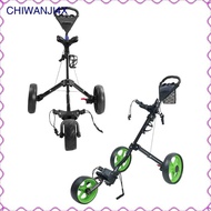 [chiwanji4x] Golf Bag Pull Cart Professional Folding Caddy Cart 3 Wheel Storage Holder Sports Golf W