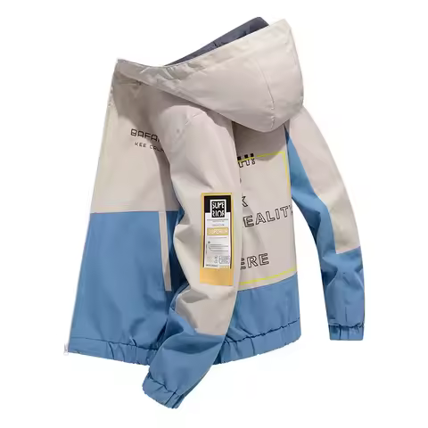 Spring Autumn 2024 Men's Jacket New Cyberpunk Print Casual Zip Jacket Functional Style Casual Work J