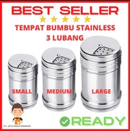Tempat Bumbu / Penabur Bumbu / Bubuk Tabur 3 Ukuran Lubang Stainless Taiwan Bubuk Powder