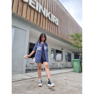 Dodgers navy Striped Women's Baseball Jersey Sportswear