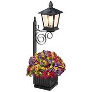 1/solar Post Light With Planter Room Decor For Easter Wedding Decorations Black Post A9e8