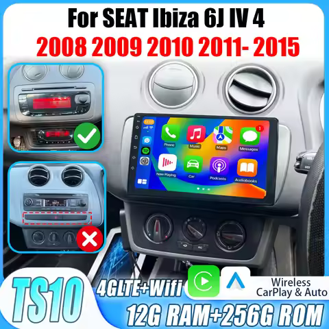 For SEAT Ibiza 6J IV 4 2008 - 2015 Car Radio Multimedia Carplay Android 16 Touch Screen Stereo Head 