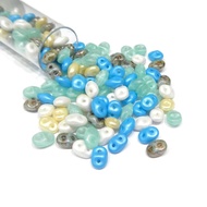 Superduo, 2.5x5mm, Sea Pearl. 10gm/tube.