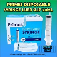 (1 pieces)PRIMES 20ML Disposable Syringe Sterile Luer Slip/Luer Lock