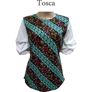 WOMEN'S BATIK BLOUSE TOP WITH SHORT SLEEVES A0998