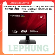ViewSonic VA2214-H Computer Monitor | 21.5 inch - IPS - FHD 1920 x 1080 - 100Hz - 4ms| Input VGA/HDM