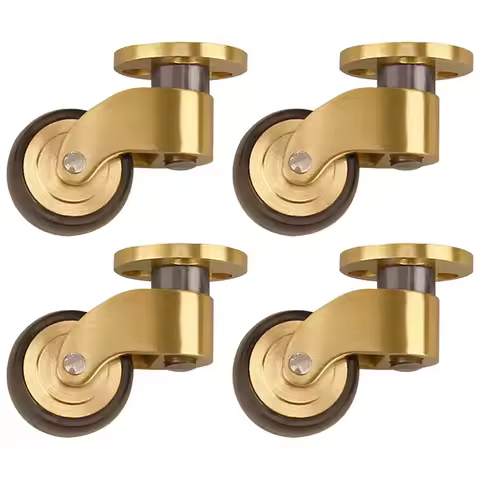 360 Degree Furniture Mobility Casters 360 Degree Rotation Brass Casters Brushed Brass Finish For Sma