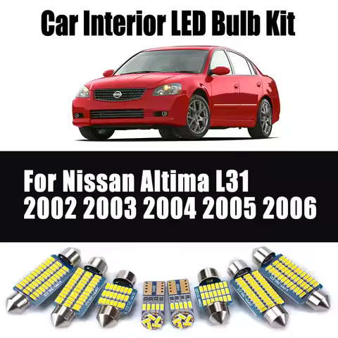 16Pcs LED Interior Reading Dome Trunk Vanity Mirror Light Kit Canbus For Nissan Altima L31 2002- 200