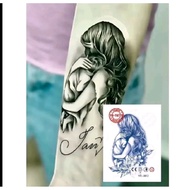 (SEMI PERMANENT) temporary tattoo ZR 019 MOTHER HUGG CHILD size 12x9 temporary tattoo sticker lasts 