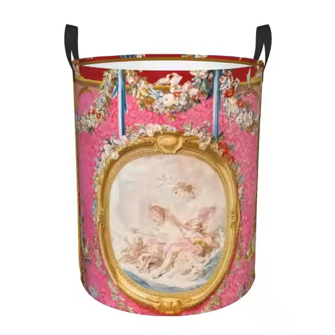 Custom Rococo Renaissance Venuss Emerging Laundry Basket Foldable Large Clothes Storage Bin Boucher 