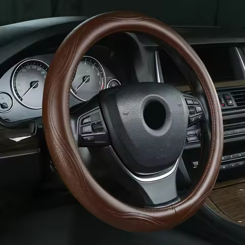 Car Steering Wheel Cover Leather Auto Handle Cover New Steering Cover Car Accessories Diameter For 3