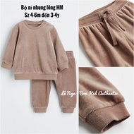 Bộ nỉ nhung lông HM CHINA auth sz từ 4-6m đến 3-4y
