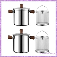 [ShiwakieaMY] Small Deep Fryer Pot Mini Deep Oil Fryer Easy to Clean Kitchen Fryer Pan Deep