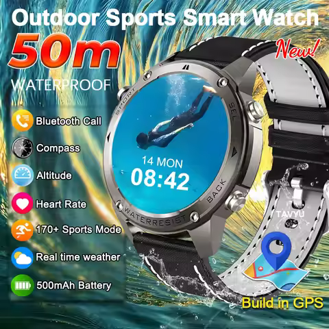 2026NEW Military T-Rex3 Outdoors GPS Sports Smart Watch Men 500mAh HD Call Heart Rate 5ATM Depth Wat