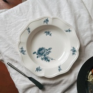 French Retro Rose Ceramic Plate Lace Plate Pasta Plate Deep Plate Fruit Plate Afternoon Tea Dinner P