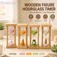 Wooden Figurine Hourglass 3/5/10/20 Min Drop Resistant Sand Timer, Kids Teeth Brushing Study Timer C