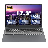 17 Inch Laptop with Backlit Keyboard,Full-Size Large Font Keyboard,Celeron N5095 8GB RAM 512GB SSD,C
