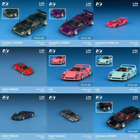 FY 1:64 Lamborghini LP5000 Countach S QV Ferrari Prancing Horse Enzo F40 Alloy Die Cast Car Model Co