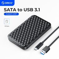 ORICO กล่องใส่ฮาร์ดไดรฟ์ภายนอก,กล่องใส่ฮาร์ดไดรฟ์ SATA เป็น USB 3.1 2.5นิ้วสำหรับ HDD SSD ขนาด2.5นิ้ว7มม.-9.5มม. กล่อง HDD SSD