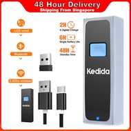 Kedida 3 in 1 Wireless 2D Mini Barcode Scanner USB Wired 2.4G Wireless Bluetooth Bar Code Scanner Po