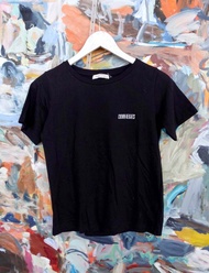 日本中古chocol raffine中性文字黑色短袖TEE F 高級古級古著