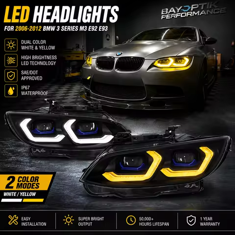 TYPY Car Headlights for BMW E92 E93 LED 2006-2013 Headlights 330I 335I DRL Turn Signal High Beam Ang