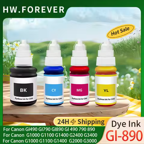 GI-490 GI-790 GI-890 Refill Dye Ink For Canon For Pixma G1000 G1100 G1400 G2000 G2100 G2400 G3000 G3