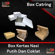 White, Brown Catering Box White Brown Paper Lunch Box/