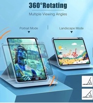 เคสฝาพับ ฝาหลังใส หมุนได้ 360° ซัมซุง แท็ป เอส7พลัส / เอส7 เอฟอี / เอส8พลัส Use For Samsung Galaxy Tab S7+ SM-T975 / S7 FE SM-T736 / S8+ SM-X806 Case Smart With Pencil Hold