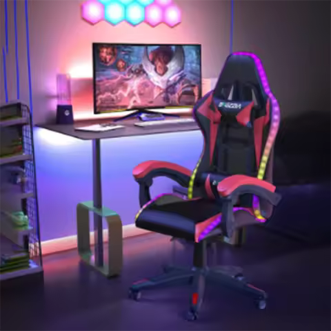 Ergonomic Computer Chair Gaming Chair With Lights Reclining PU Leather Sillas Gaming Cadeira Ergonom