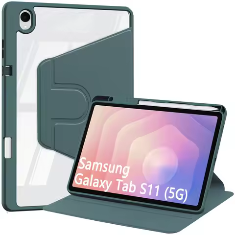 For Samsung Galaxy Tab S11 5G 11inch 2025 Case SM-X730 Acrylic 360°Rotating Stand Tablet Funda For T