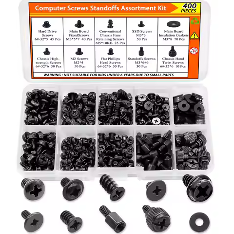 400PCS Computer Screws Motherboard Standoffs Screws PC Screws Laptop Screws PC Case Screws Fan Screw