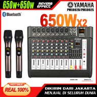 Mixer Audio Profesional YAMAHA PMX802S 8 sound strip built-in 650 watt power amplifier * 2 saluran 2 mikrofon nirkabel genggam 16DSP Layer 2 Equalizer Mendukung pemutaran Bluetooth/USB/MP3/PC Peralatan bernyanyi luar ruangan KTV