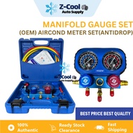 Manifold Gauge Aircond Gas Meter R134a R22 R404 R12 R410a Car Aircond Kereta Refrigerant (ANDITROP)