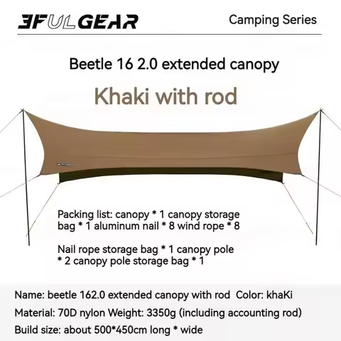 3F UL GEAR BEETLE-16 2.0 Canopy Shade Tent Exterior Camping UV Trap Sun Shelter Pergola Awning Tarpa