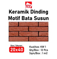 KERAMIK DINDING BATA SUSUN 20X40 / KERAMIK 20X40 BATU SUSUN