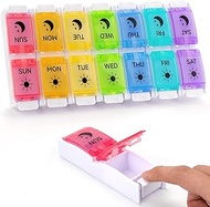 DailyRest Pill Organizer 2 Times a Day, Day Night Pill Case, Pill Box 7 Day, Easy Fill & Push Button